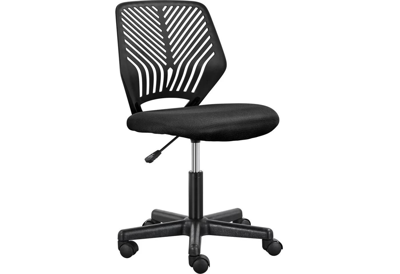 Yaheetech Bürostuhl ohne Armlehnen Schwarz Höhenverstellbar - Bild 2