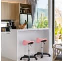 Yaheetech Sattelhocker Höhenverstellbar Rosa mit 5 Rollen Bild 1