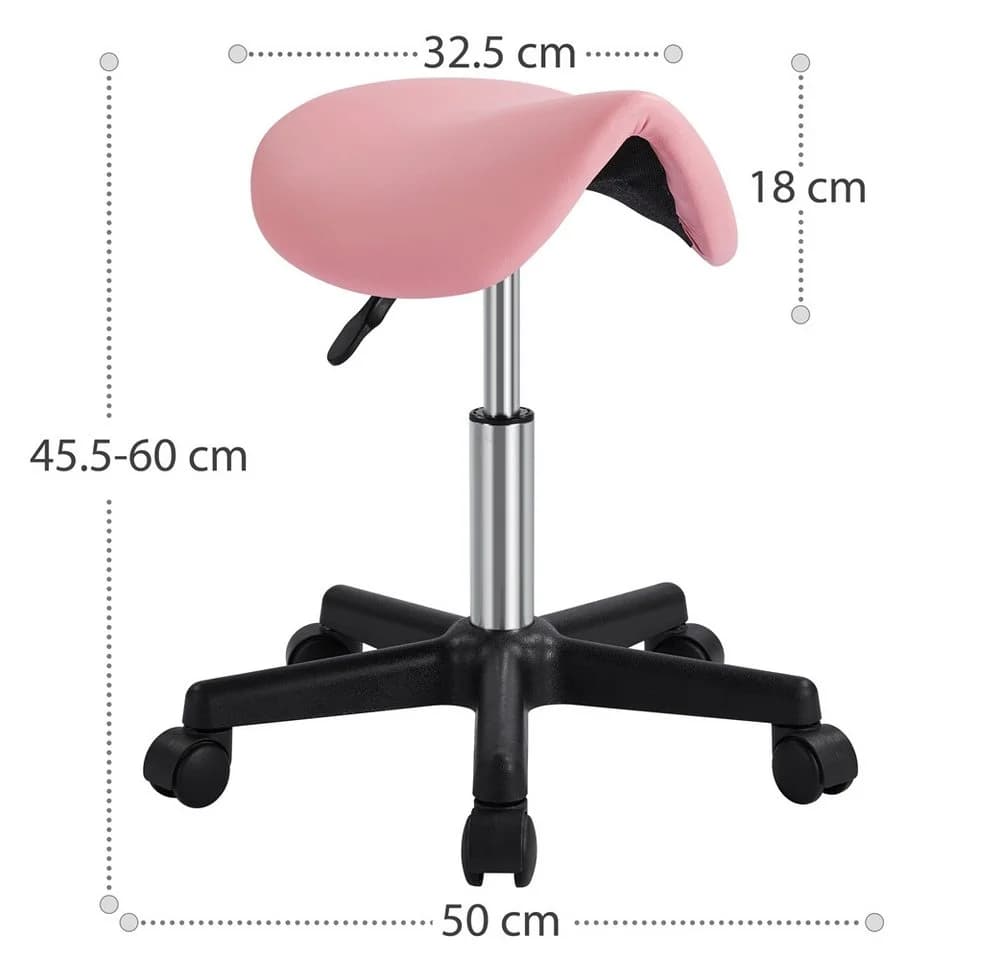 Yaheetech Sattelhocker Höhenverstellbar Rosa mit 5 Rollen - Bild 4
