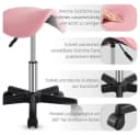 Yaheetech Sattelhocker Höhenverstellbar Rosa mit 5 Rollen Bild 5