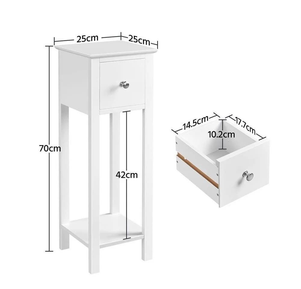 Yaheetech Beistelltisch 2er Set Weiß MDF Metall - Bild 4