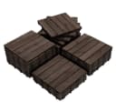 Yaheetech Terrassenfliesen 27 Stück 30x30 cm Tannenholz Schwarz Bild 2