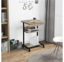 Yaheetech Schreibtisch mit Tastaturablage und Rollen Grau/Silber Bild 4