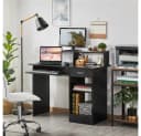 Yaheetech Schreibtisch Schwarz mit Schublade & Verstellbarem Ablagefach Bild 3