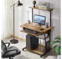 Yaheetech Schreibtisch mit Regal & Rollen Rustikal-Braun Bild 1