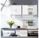Yaheetech Hängeschrank Weiß mit 2 Türen & Handtuchhalter Bild 4