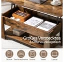 Yaheetech Höhenverstellbarer Couchtisch Rostbraun mit Stauraum Bild 5