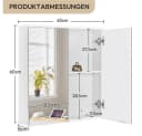 Yaheetech Spiegelschrank Weiß Hängeschrank mit verstellbarem Einlegeboden Bild 5