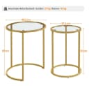 Yaheetech Beistelltisch 2er Set rund Glas golden Bild 4