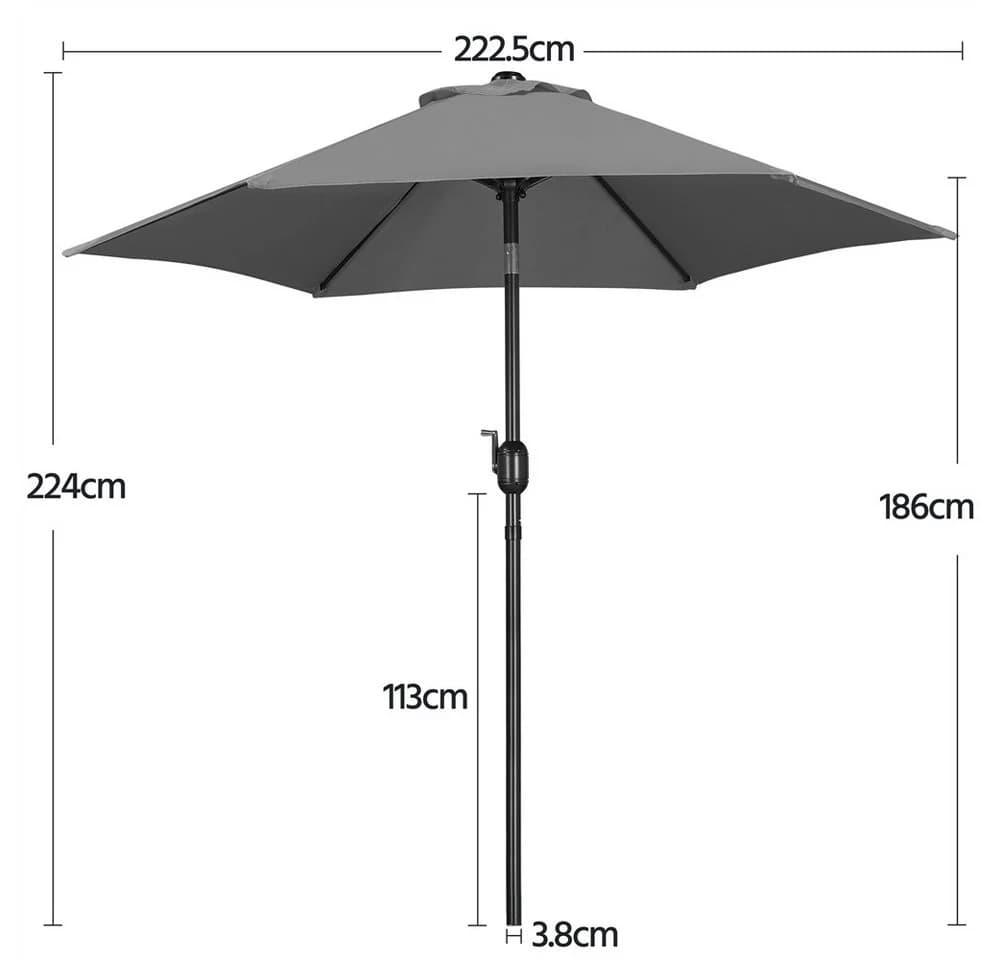 Yaheetech Sonnenschirm 223-327 cm UV-Schutz 50+ - Bild 4