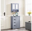 Yaheetech Spiegelschrank Grau mit Spiegeltür & Verstellbarem Regal Bild 3