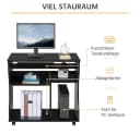 Yaheetech Computertisch Schwarz mit Tastaturauszug & Rollen Bild 4