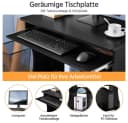 Yaheetech Computertisch Schwarz mit Tastaturauszug & Rollen Bild 5