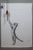 17,30 Hamburg Geschirrtuch Katze Grau Siebdruck 50x70cm Bild 3