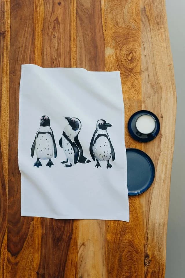 Miss Cotton Geschirrtuch Pinguin Bunt/Weiß 1-tlg