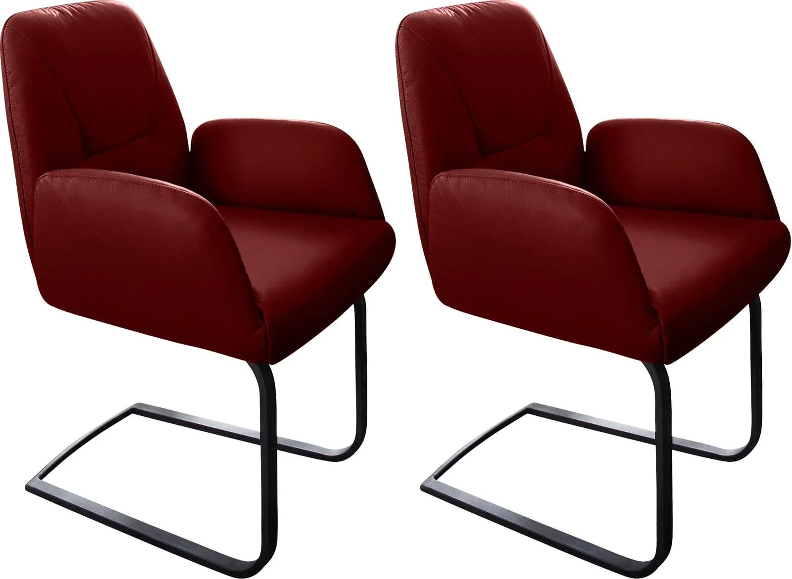 Freischwinger W.SCHILLIG ole Ruby Red Leder