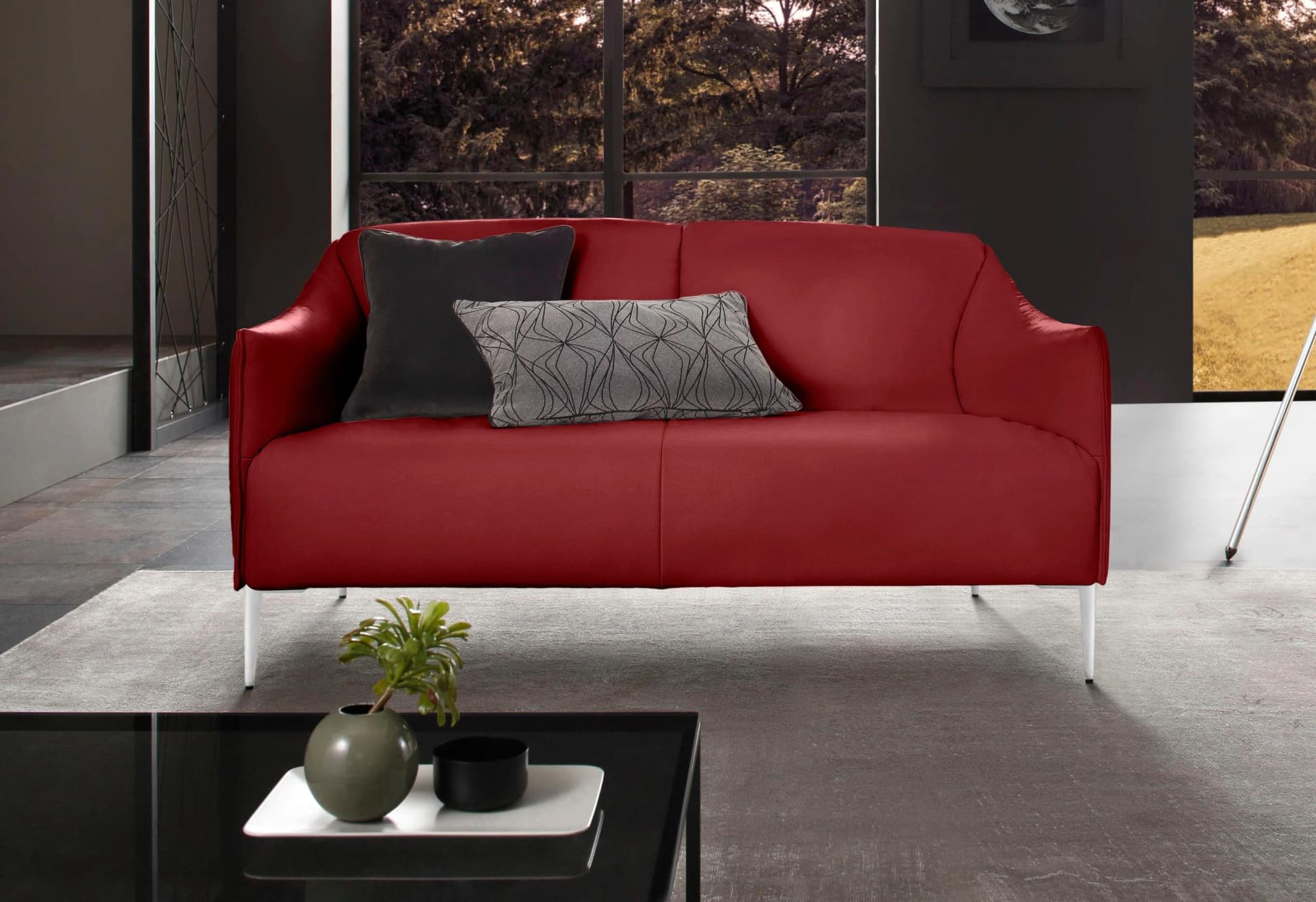 W.SCHILLIG 2-Sitzer Ledersofa Sally Rot