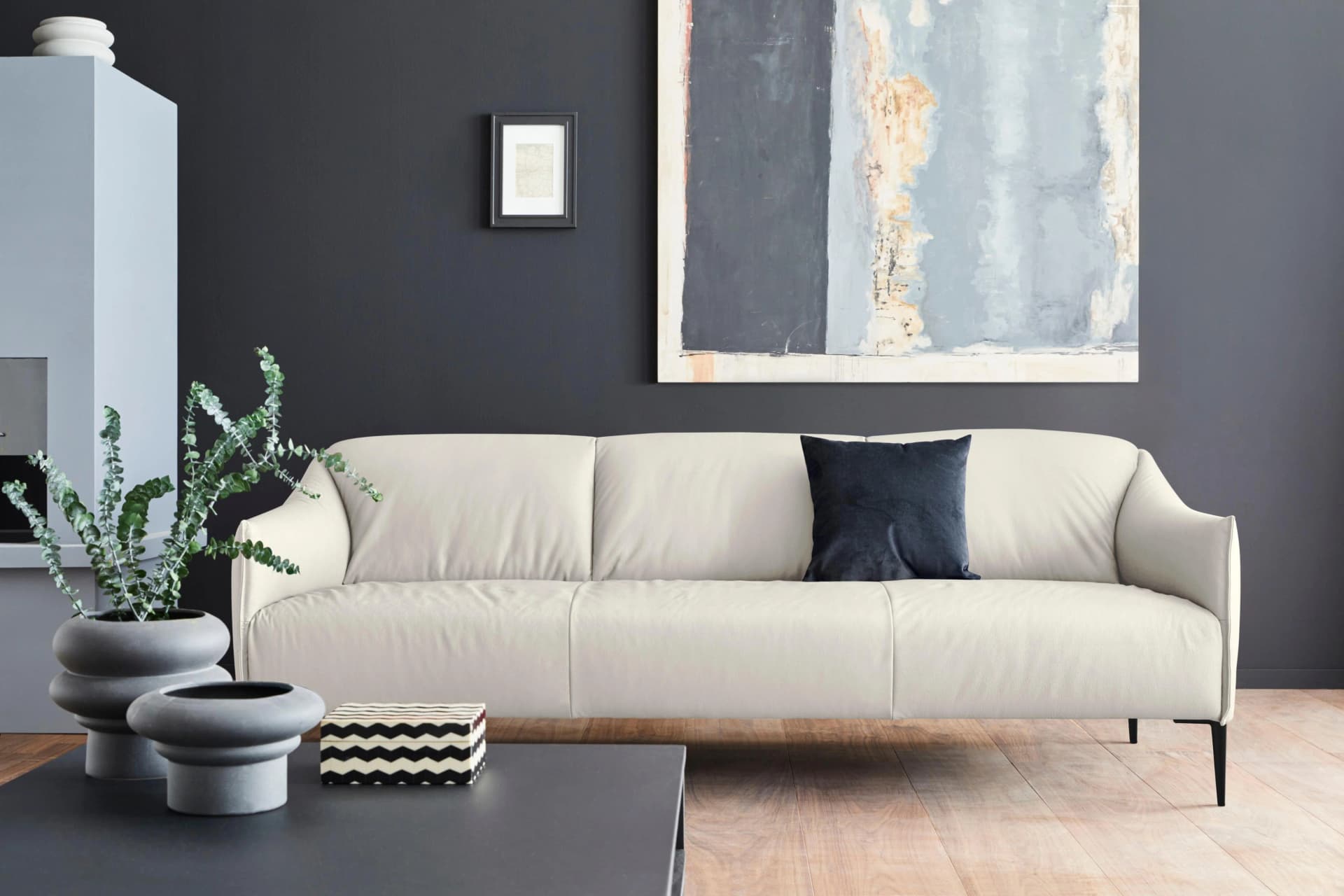 W.SCHILLIG Sally 3-Sitzer Sofa Weiß Longlife Leder