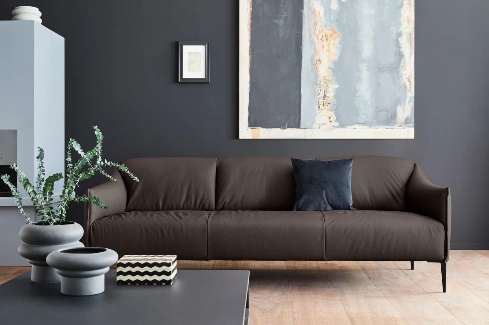 W.SCHILLIG Sally 3-Sitzer Ledersofa Braun