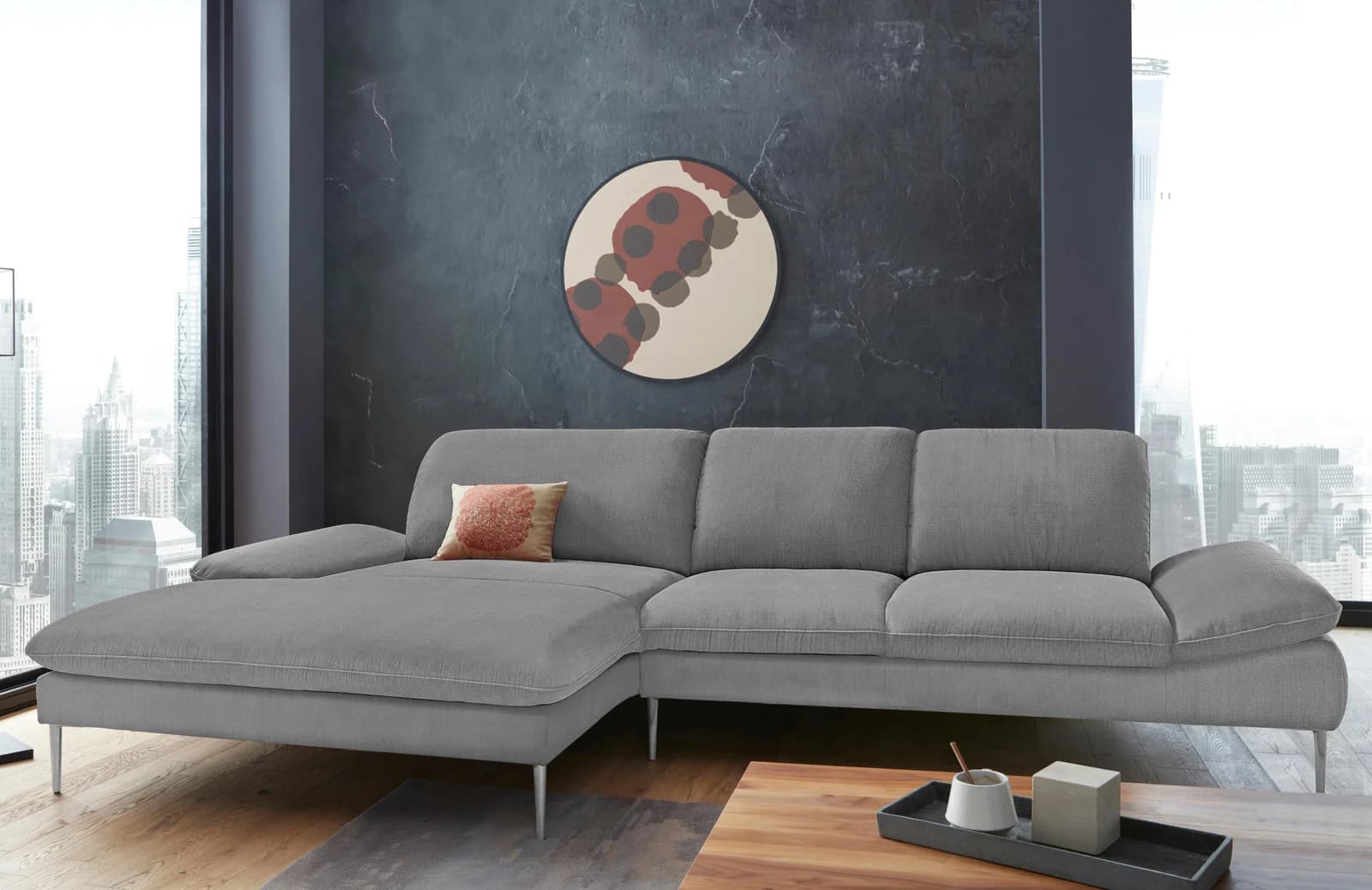 W.SCHILLIG Ecksofa enjoy&MORE grau mit Sitztiefenverstellung