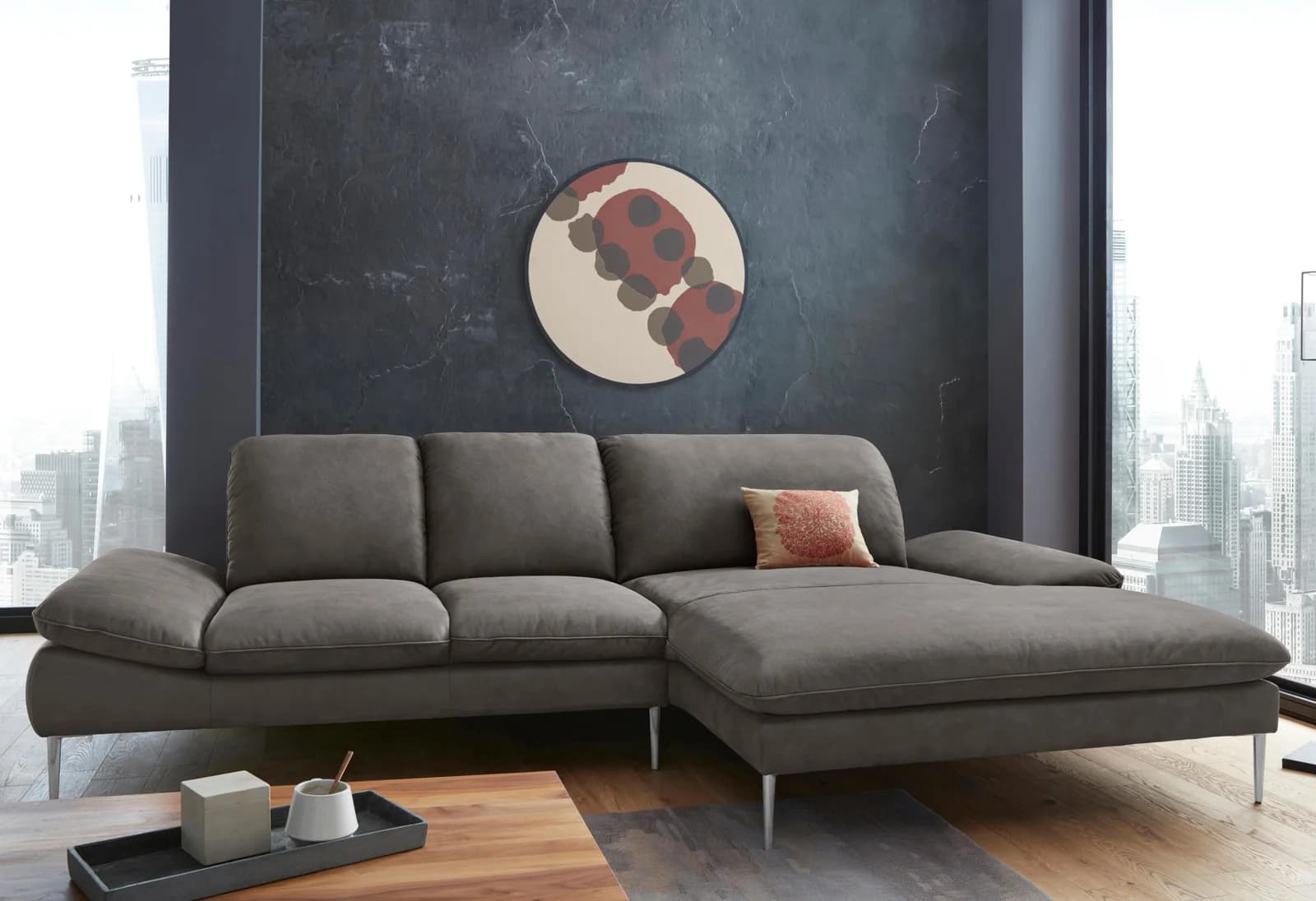 W.SCHILLIG Ecksofa enjoy&MORE grau mit Sitztiefenverstellung