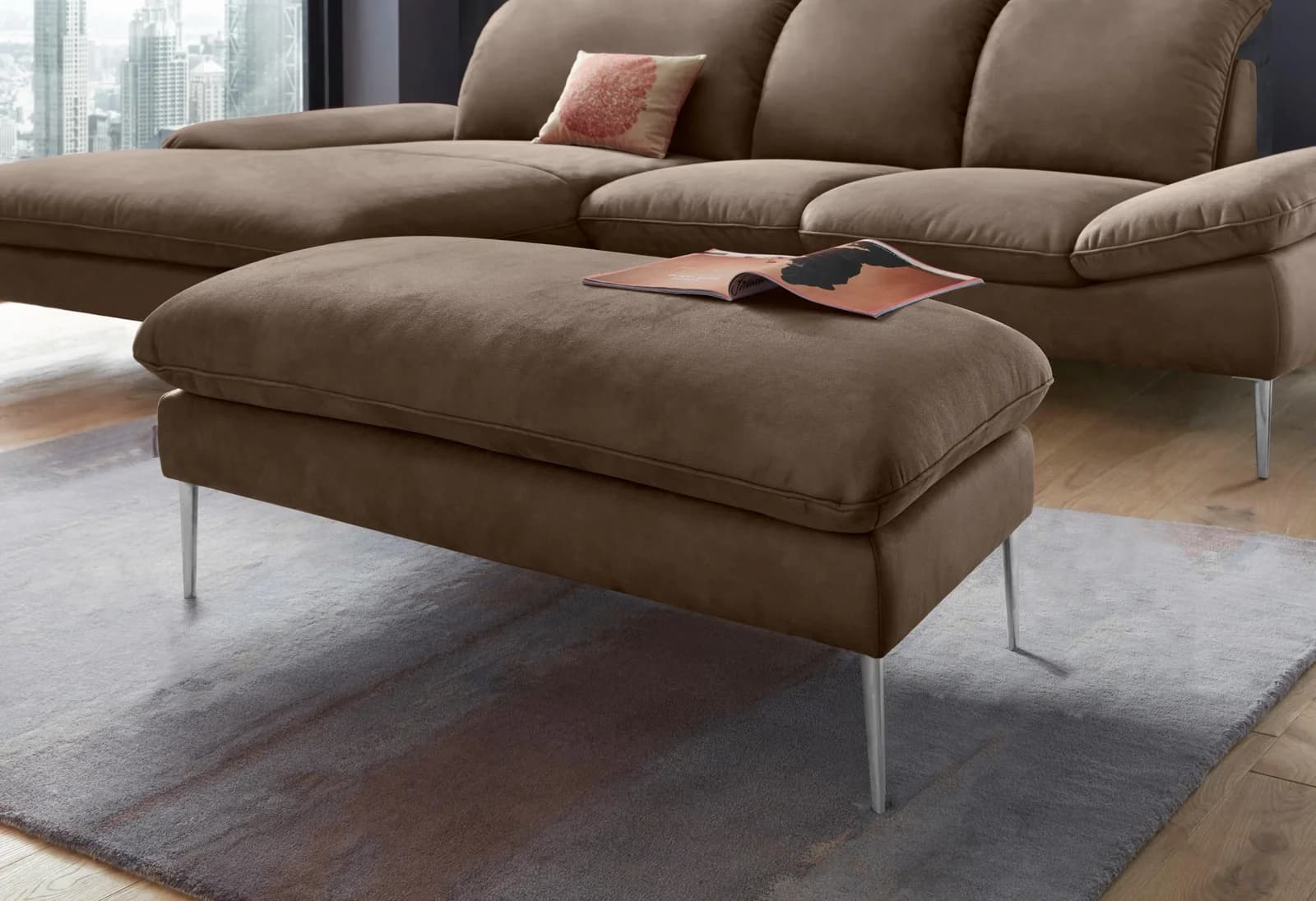 W.SCHILLIG Hocker enjoy&MORE Mocca Stoff