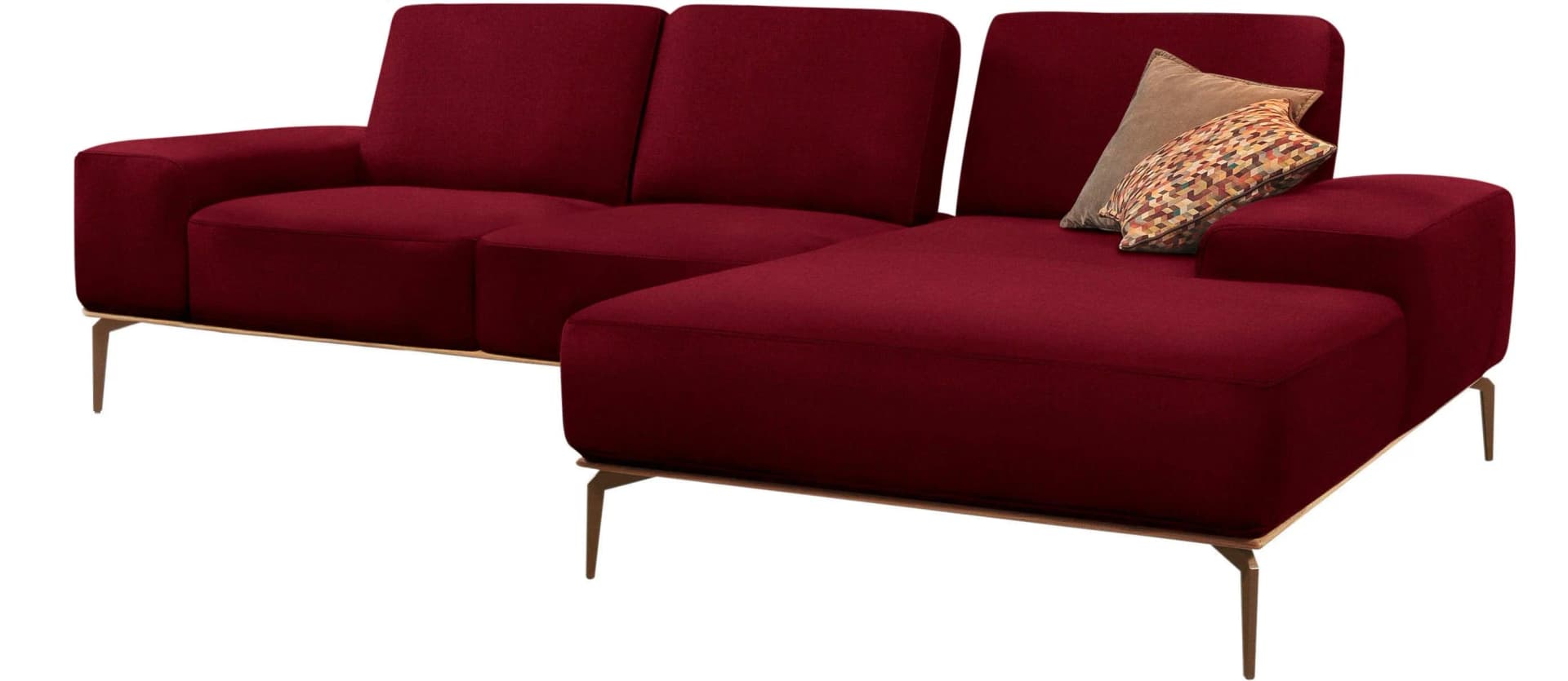 W.SCHILLIG Ecksofa run L-Form Merrot W82 mit flexibler Sitztiefe