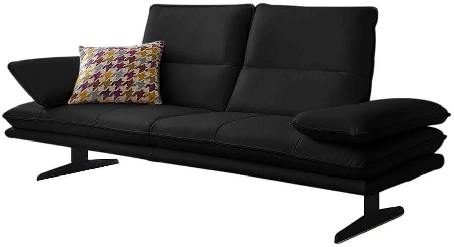 W.SCHILLIG Broadway 2-Sitzer Sofa Schwarz Longlife Leder