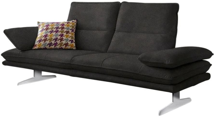 W.SCHILLIG Broadway 2-Sitzer Sofa Anthrazit Leder mit Sitztiefenverstellung