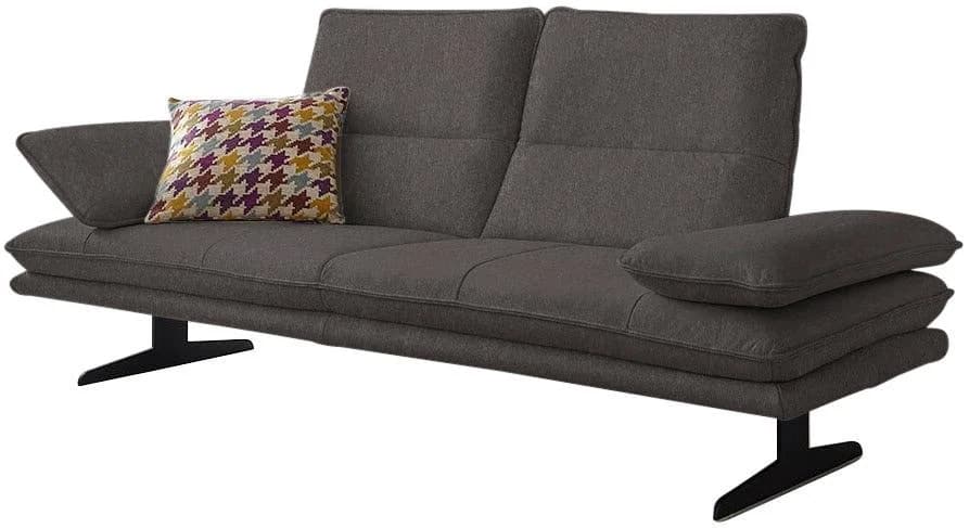 W.SCHILLIG Broadway 2-Sitzer Sofa Anthrazit mit Sitztiefenverstellung