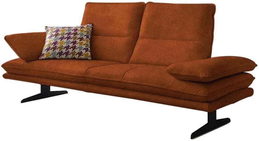 W.SCHILLIG Broadway 2-Sitzer Sofa Cognac Leder mit Sitztiefenverstellung