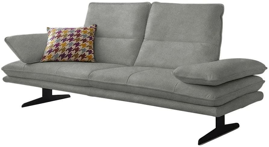 W.SCHILLIG Broadway 2-Sitzer Sofa Grau mit Sitztiefenverstellung