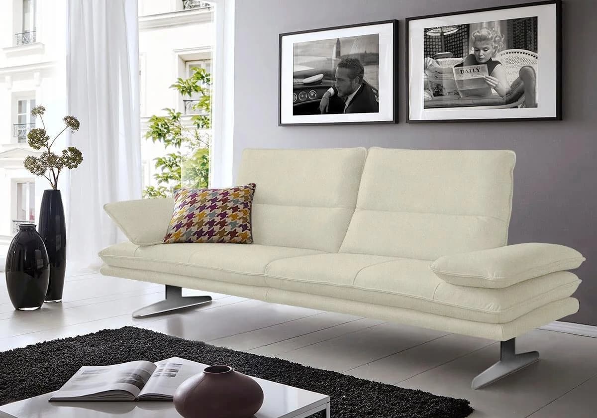 W.SCHILLIG Broadway Designsofa 2,5-Sitzer Beige mit Sitztiefenverstellung