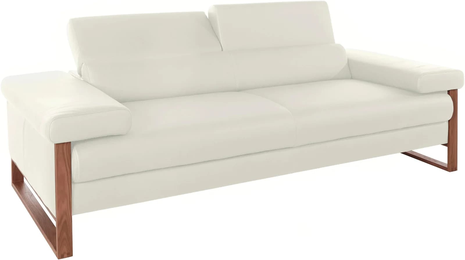 W.SCHILLIG finn 2,5-Sitzer Sofa Weiß Leder Motorisch