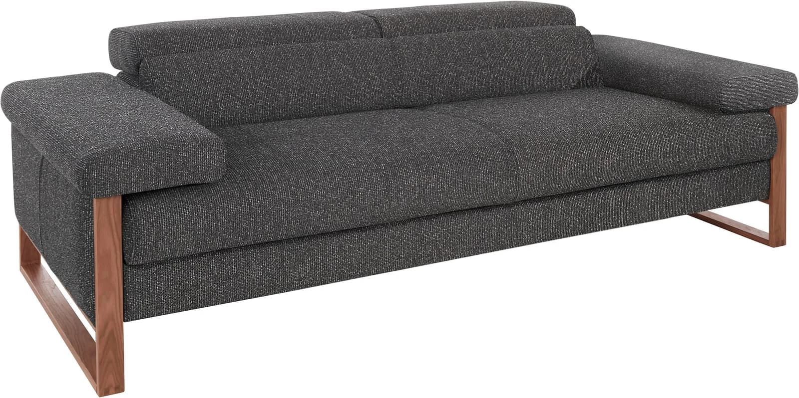 W.SCHILLIG finn 2,5-Sitzer Sofa grau mit motorischer Sitztiefenverstellung