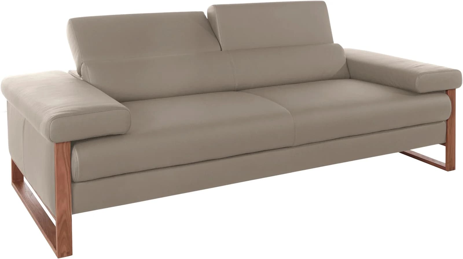 W.Schillig finn Zweieinhalbsitzer-Sofa aus braunem Leder
