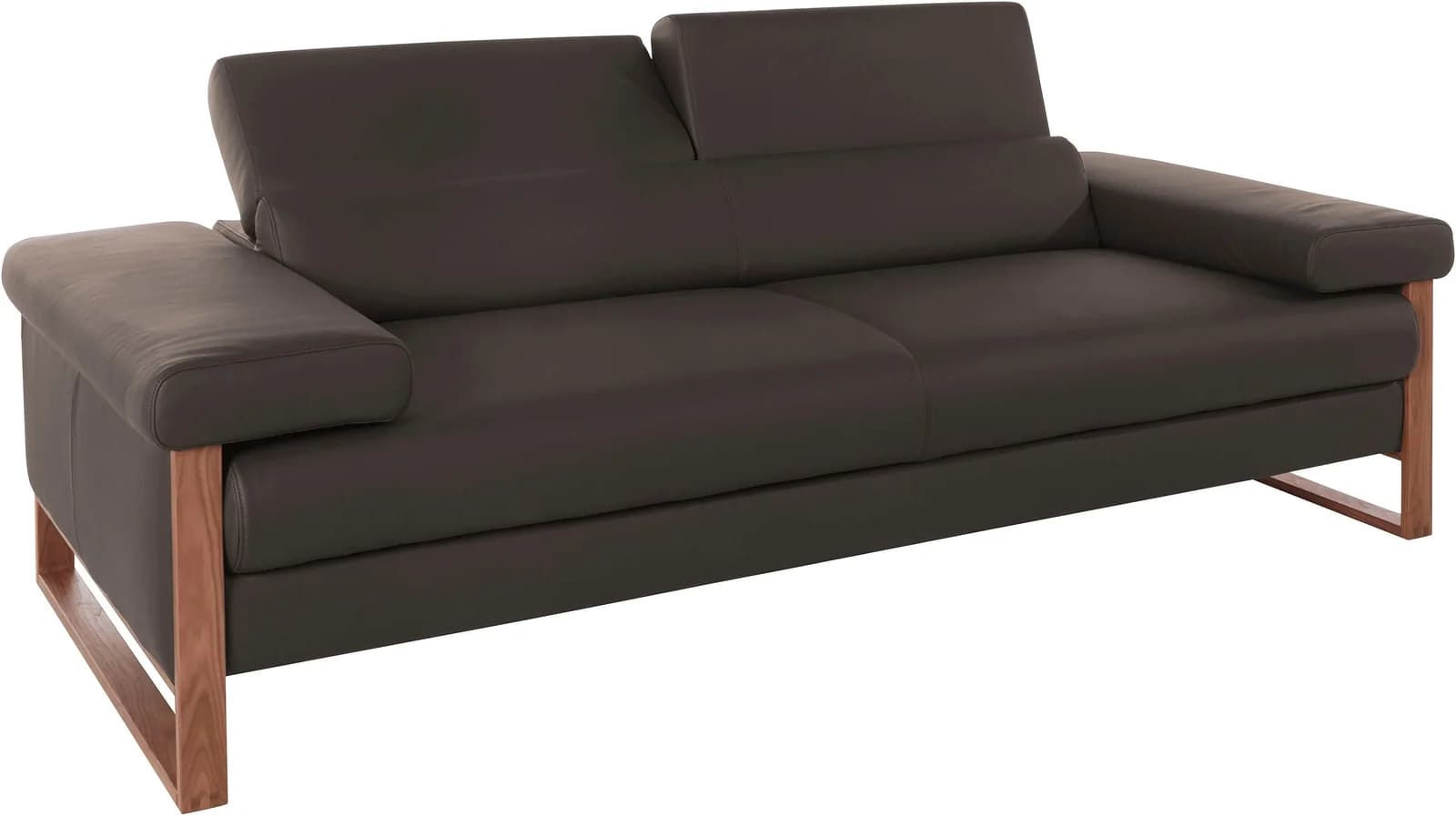 W.SCHILLIG finn 2,5-Sitzer Sofa Braun Leder Kopfteilverstellung