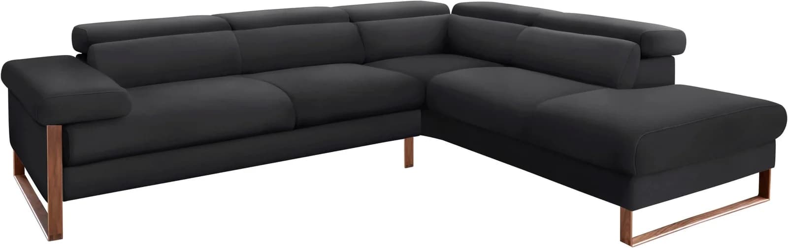 W.SCHILLIG finn Ecksofa L-Form Schwarz Motorisch