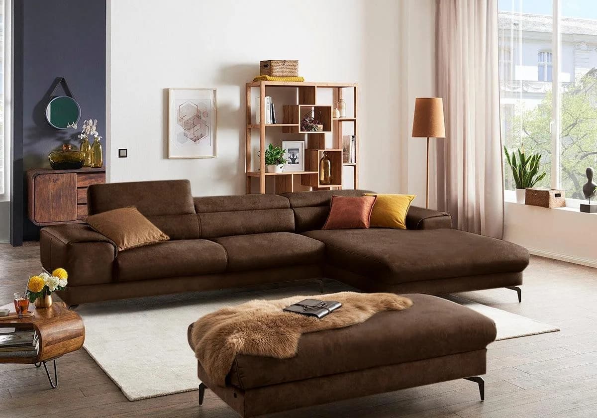 W.SCHILLIG Ecksofa piedroo L-Form mit Kopfteilverstellung