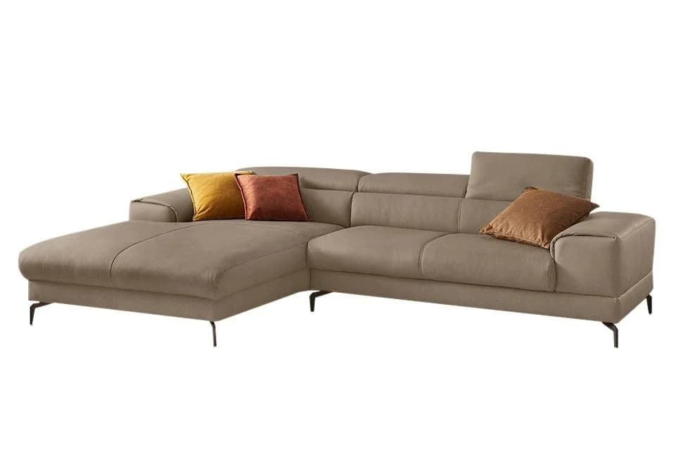 W.SCHILLIG Ecksofa Piedroo Braun Longlife Xtra-Leder mit Kopfteilverstellung