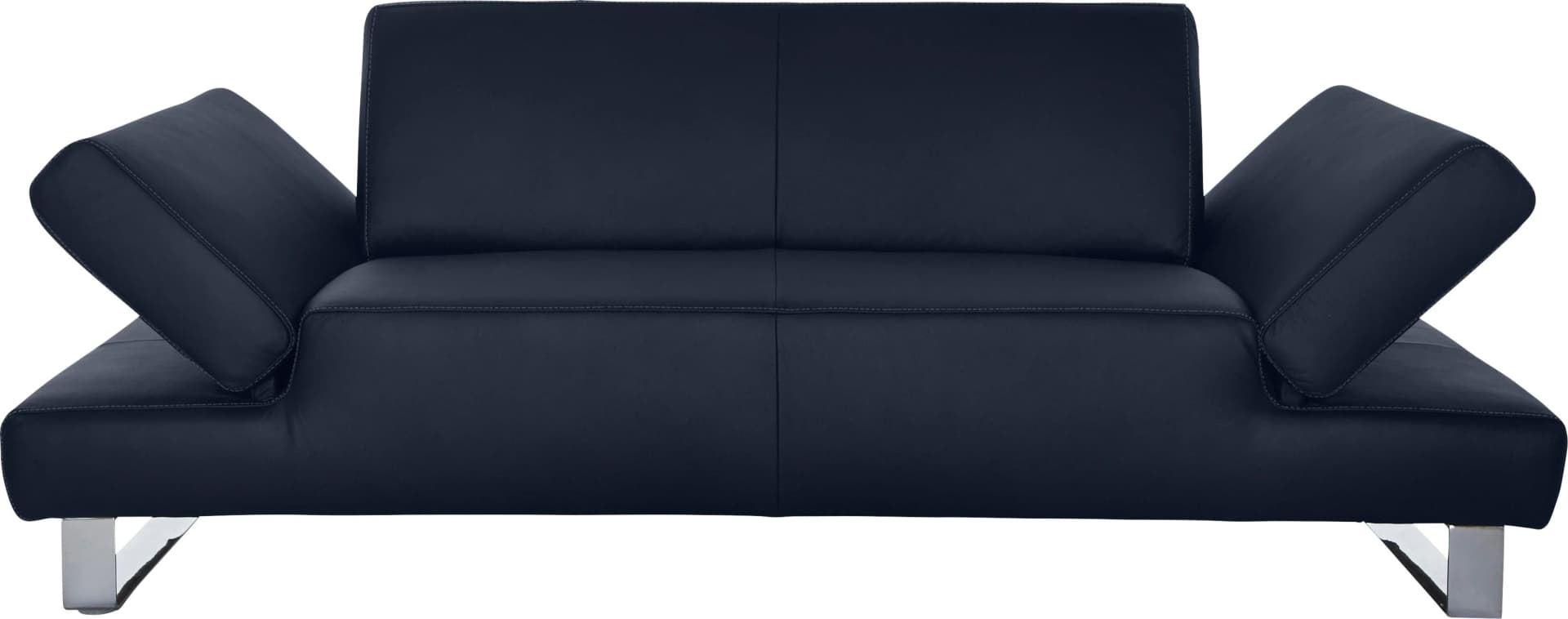 W.SCHILLIG taboo 2-Sitzer Sofa Blau Leder mit Armlehnenverstellung