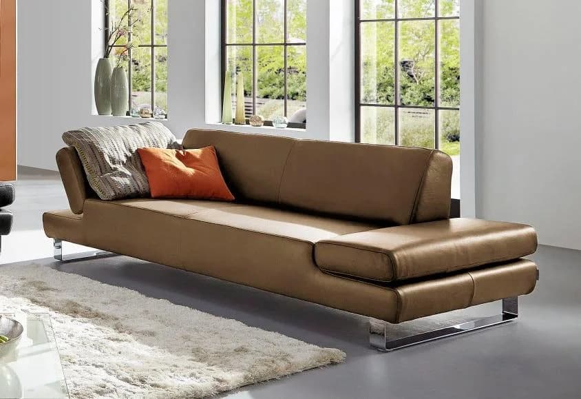 W.SCHILLIG Designsofa taboo 3-Sitzer Ledersofa braun mit Armlehnenverstellung