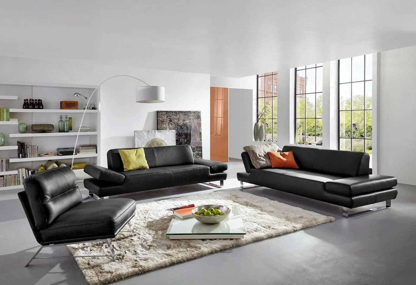 W.SCHILLIG taboo 3-Sitzer Designsofa Schwarz Longlife Xtra-Leder - Bild 2