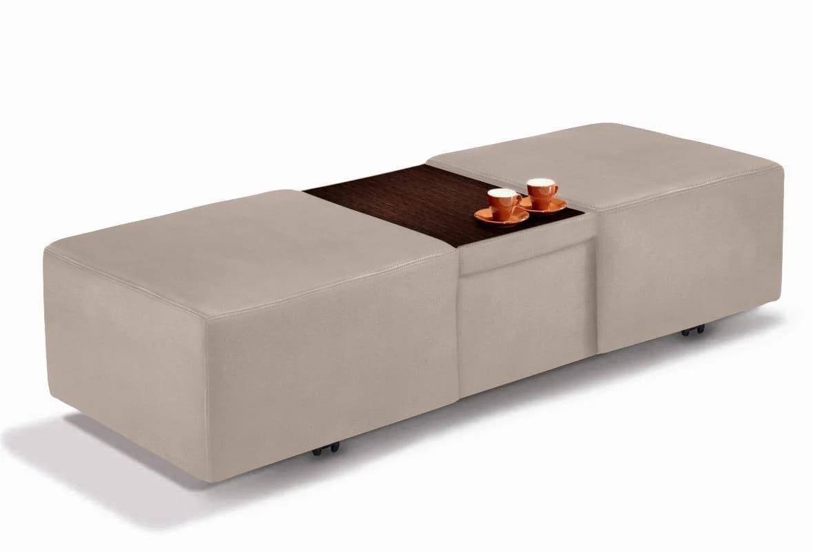 W.SCHILLIG Hocker taboo Beige Ausziehbar mit Stauraum
