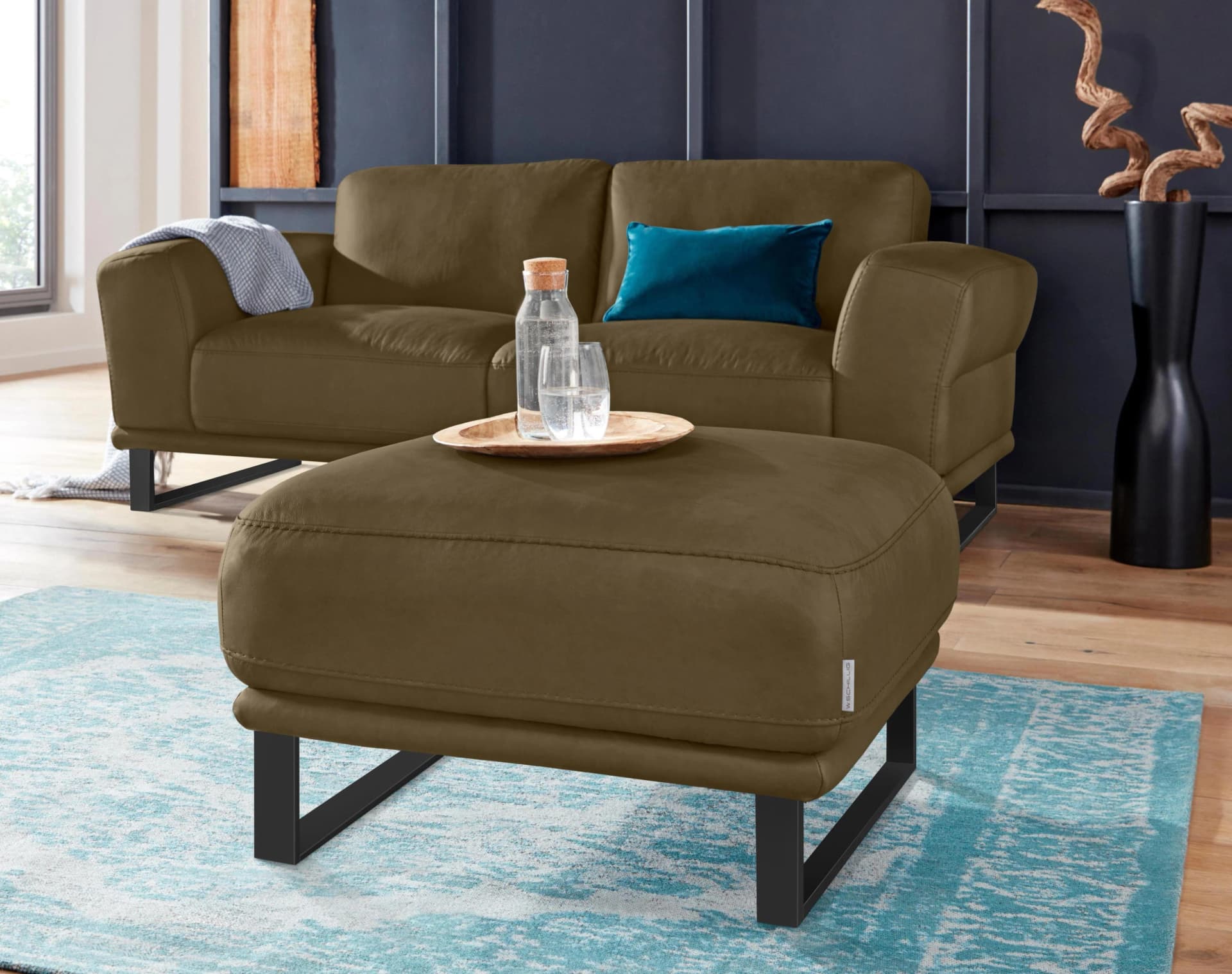 W.SCHILLIG Hocker Montanaa Grün Camouflage Z69 mit Metallkufen
