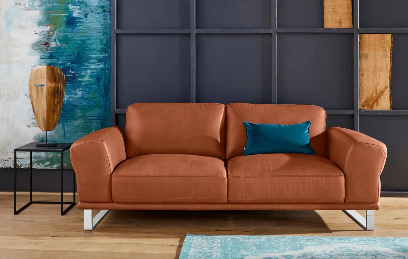 W.SCHILLIG 2,5-Sitzer Montanaa Cognac Leder Sofa