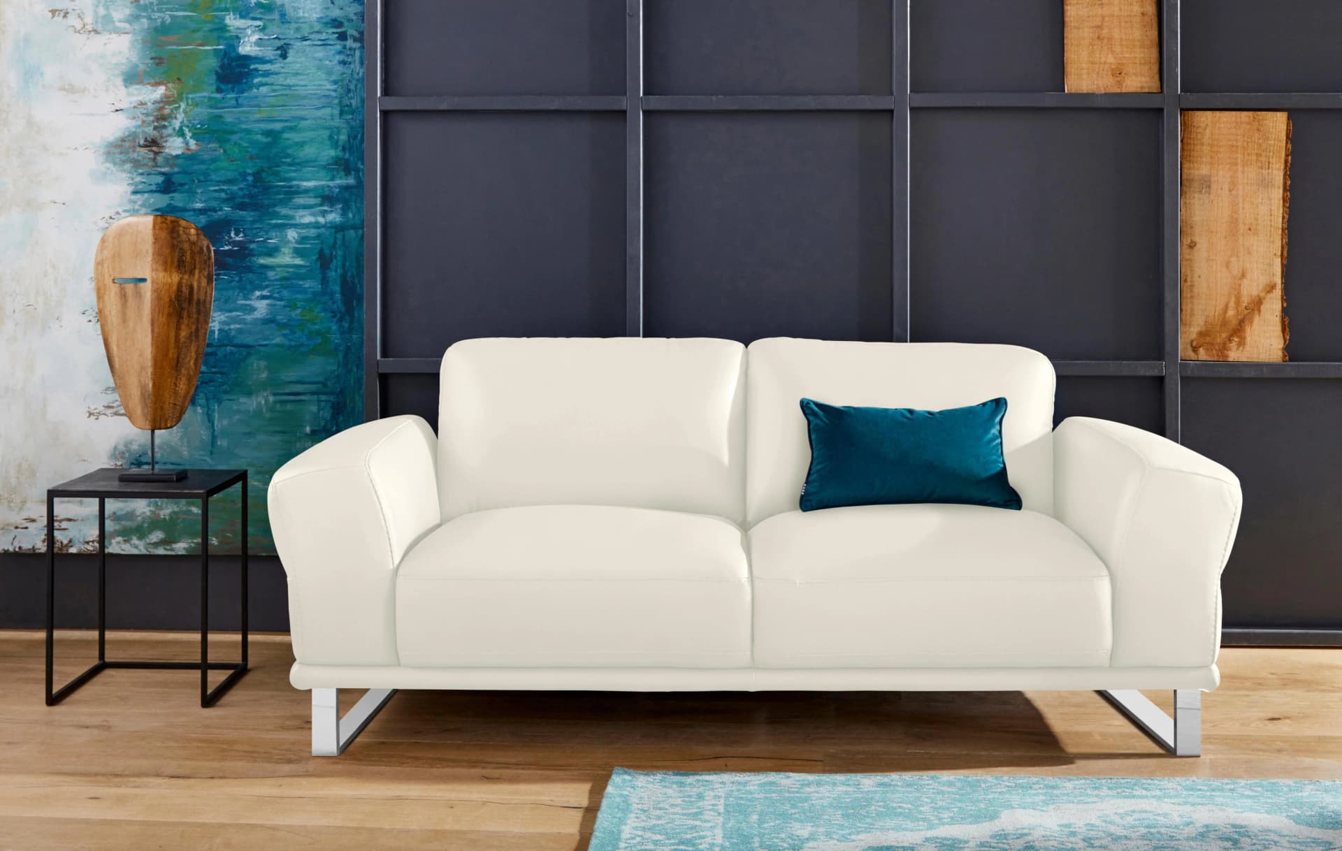 W.SCHILLIG 2-Sitzer Sofa montanaa Weiß Longlife Leder