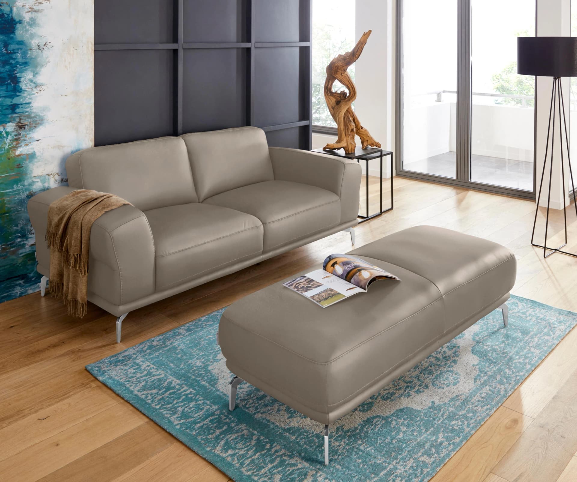 W.SCHILLIG 2-Sitzer Sofa montanaa Braun Longlife Leder