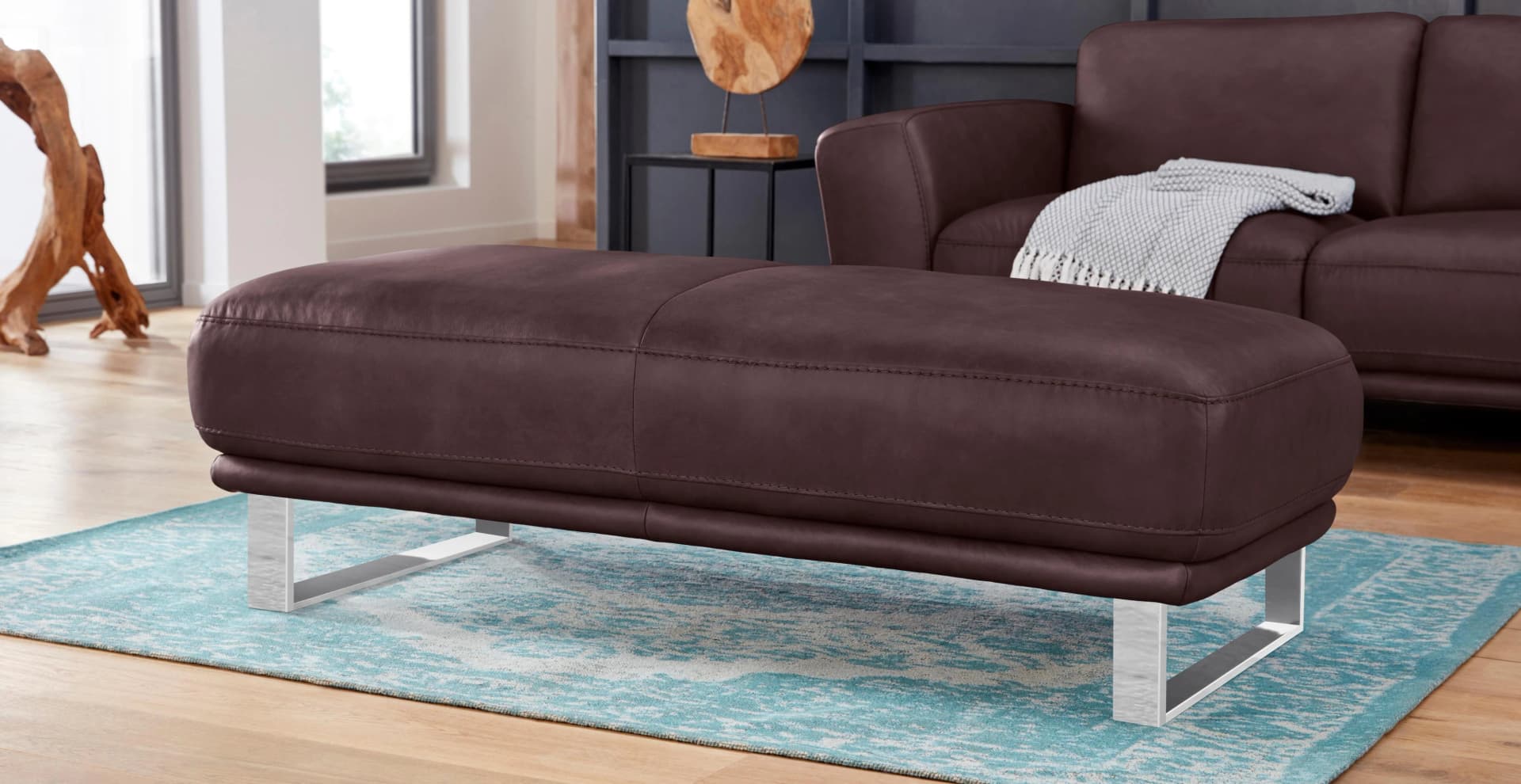 Hocker W.SCHILLIG Montanaa Braun Metallkufen