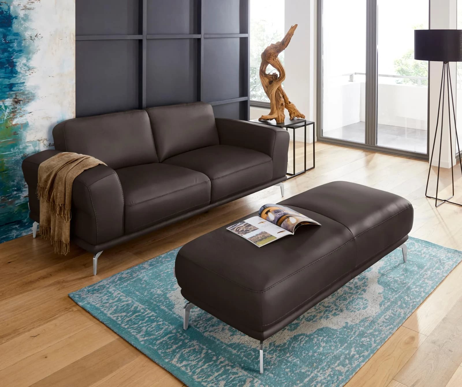 W.SCHILLIG Montanaa 2-Sitzer Sofa Braun Longlife Leder